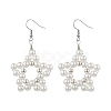Star ABS Plastic Imitation Pearl Beaded Dangle Earrings EJEW-JE06329-2