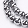 Non-Magnetic Synthetic Hematite Beads Strands X-G-S096-8mm-3-3
