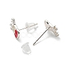 Christmas Theme Brass Stud Earrings EJEW-D062-01I-S-2
