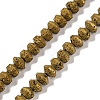 Electroplated Natural Lava Rock Beads Strands G-A234-F02-01D-1