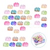 70Pcs 7 Colors Two Tone Glass Beads GLAA-CJ0001-78-1