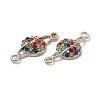 Alloy Connector Charms with Colorful Rhinestone FIND-H039-73P-3