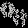 Gorgecraft 2 Pairs Leaf Shape Milk Silk Appliques DIY-GF0007-20-1