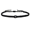 Adjustable Handmade Woven Waxed Polyester Cord Braided Bracelets with Acrylic Letter Beads OI4298-8-1