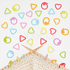 36Pcs 3 Styles Ring & Heart & Triangle Alloy Locking Stitch Marker TOOL-BC0002-27-4