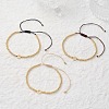 3Pcs Brass Round Beads Braided Bead Bracelets BJEW-JB12888-1