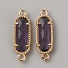 Golden Plated Brass Pave Glass Connector Charms LS-FIND-WH0110-728G-08-1
