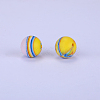 Printed Round Silicone Focal Beads SI-JX0056A-214-1
