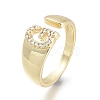 Brass Micro Pave Clear Cubic Zirconia Cuff Rings X-RJEW-F103-13G-G-3