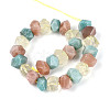 Natural Lemon Quartz & Flower Amazonite & Sunstone Beads Strands G-N358-01A-07-3