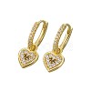 Brass Micro Pave Cubic Zirconia Hoop Dangle Earrings WG0E58F-01-2