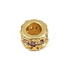 Column Rack Plating Brass Cubic Zirconia European Beads KK-L236-08G-2