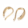 Brass Micro Pave Cubic Zirconia Earring Hooks ZIRC-A008-09G-1