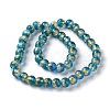 Handmade Gold Sand with Silver Foil Lampwork Beads Strand LAMP-Z007-04B-3