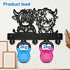 Wood & Iron Wall Mounted Hangers HJEW-WH0055-217-4