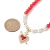 Heart Brass Cubic Zirconia Pendant Necklace NJEW-JN04599-02-3