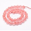Cherry Quartz Glass Bead Strands G-G735-44-4mm-2