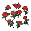 22Pcs Rose Flower Polyester Computerized Embroidery Cloth Iron on Sew on Patches PATC-CJZ0001-01-8