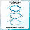 4 Sets 4 Colors 304 Stainless Steel & Alloy Wave & Flat Round Charm Bracelet BJEW-AN0001-34-2