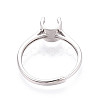 Rhodium Plated 925 Sterling Silver Engagement Solitaire Ring Settings STER-N016-70P-3