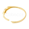 Brass Pave Colorful Cubic Zirconia Leopard Hinged Bangles for Women BJEW-S147-25G-3