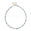 Natural Apatite Faceted Round Beaded Necklaces NJEW-JN06430-02-3