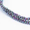 Electroplate Opaque Glass Beads Strands EGLA-J144-FP-B01-3