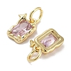 Brass Micro Pave Cubic Zirconia Charms KK-C051-10G-03-2