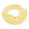 Frosted Transparent Glass Beads Strands FGLA-M002-01H-2