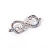 Brass Micro Pave Cubic Zirconia Links Connectors ZIRC-L090-042P-1