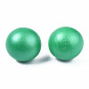 Painted Half Round Schima Wood Earrings for Girl Women EJEW-T017-02C-2