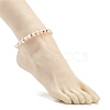 ABS Plastic  Pearl Beaded Anklets with Round Acrylic Beads for Women AJEW-AN00499-3