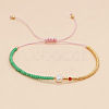 Adjustable Glass Seed Beads Braided Bead Bracelets for Women UG7337-6-1
