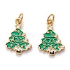 Real 18K Gold Plated Brass Enamel Pendants KK-A154-17G-2
