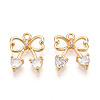 Brass Micro Pave Cubic Zirconia Charms KK-N261-87G-1