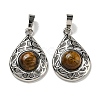 Natural Tiger Eye Pendants G-Q158-05P-15-1