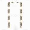 Brass Clear Cubic Zirconia Stud Earring Findings KK-N232-13-NF-3