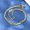 2MM Brass Textured Flat Bar Link Chains Necklaces for Men Women NJEW-L012-08G-3