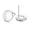 304 Stainless Steel Stud Earring Findings STAS-H104-01S-2
