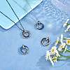 201 Stainless Steel Interlocking Ring Pendants STAS-SZ0002-61C-4