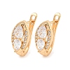 Brass Micro Pave Clear Cubic Zirconia Hoop Earrings EJEW-A107-09E-KCG-1
