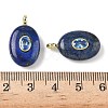Natural Lapis Lazuli & Cubic Zirconia Pendants G-Z076-01G-21-3