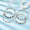 4Pcs 4 Style Natural Mixed Gemstone Round Beaded Cuff Bangles Set BJEW-JB10112-2