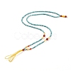 Adjustable Natural Turquoise Beaded Necklace Making MAK-G012-02-2