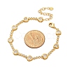 Rack Plating Brass Micro Pave Cubic Zirconia Link Bracelets for Women BJEW-C086-02G-4