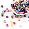 Mixed Color Imitation Pearl Acrylic Mardi Gras Round Beads X-PACR-8D-M-1
