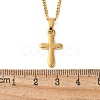 304 Stainless Steel Cross Pendant Necklaces for Women Men NJEW-Z063-02G-3