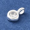 925 Sterling Silver Cubic Zirconia Flat Round Charms STER-R002-02S-08-2