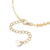 Brass Heart & Round Beaded Link Chains Bracelet Making AJEW-JB01370-3