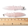 Natural Rose Quartz Pendants G-C187-02E-3